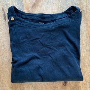 Black long sleeved tee with gold buttons